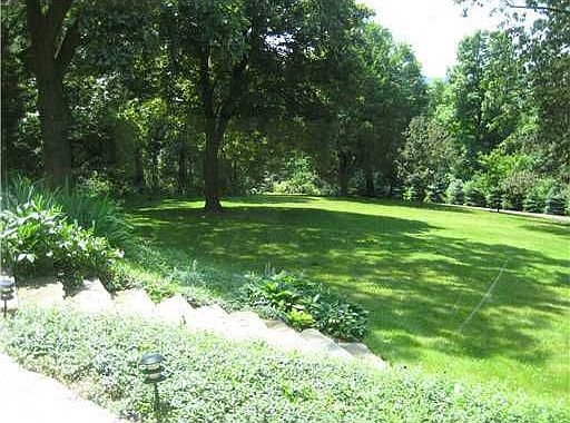 Here is the view from the patio, landscape and stonework professionally done.