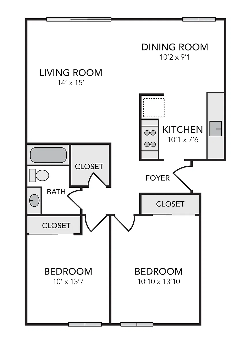 Floor plan Two Bedroom