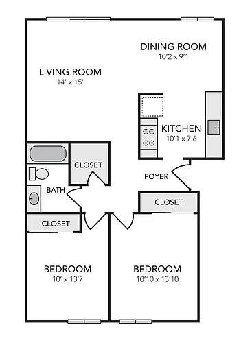 Floor plan Two Bedroom