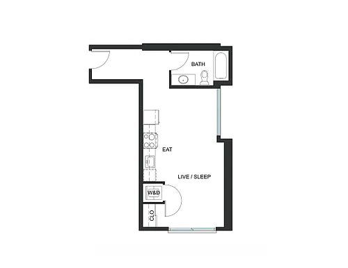 Floor plan Studio -S2 - Iron Flats