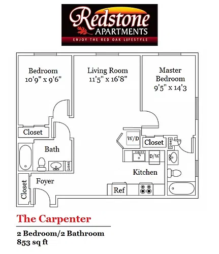 Floor plan Carpenter- 2 Bedroom