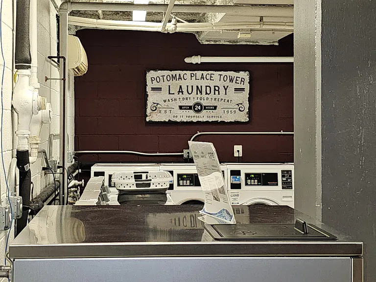 Laundry room in basement