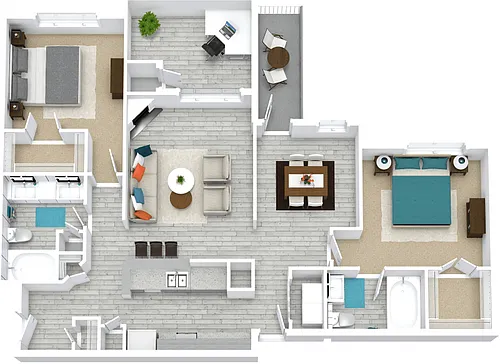 Floor plan Twelve Oaks w/ Patio