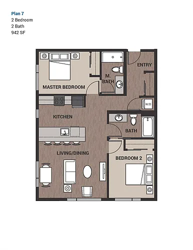 Floor plan Two Bedroom Plan 7