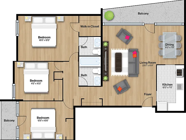 1027sqft / 58sqft Balcony