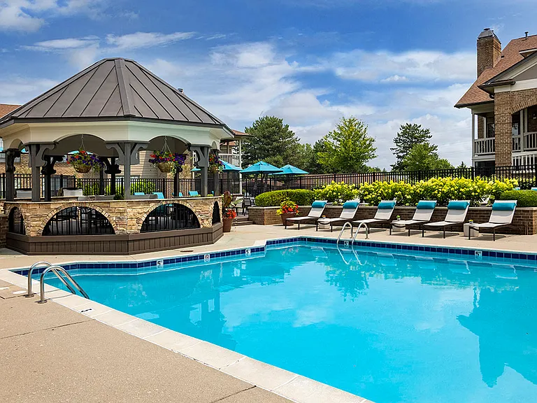 Resort-inspired pool and gazebo