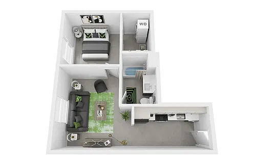 Floor plan 1 Bedroom, 1 Bathroom
