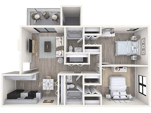 Floor plan 2 Bed /2 Bath Partial Renovated