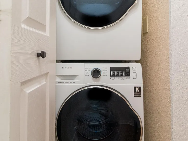 Full size washer and dryer.