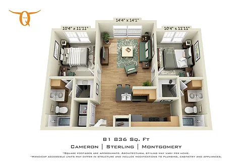 Floor plan 2 Bedroom (Price Per Bed)