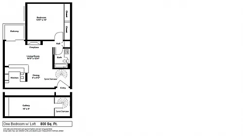 Floor plan 1 x 1 Loft