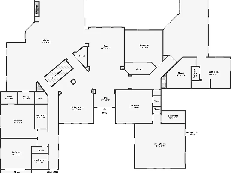 upstairs floorplan (note apartment off front of home)