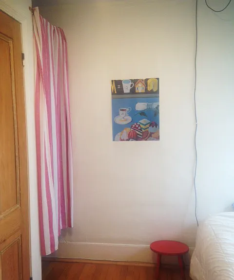 closet area (behind curtain) in Bedroom No. 3