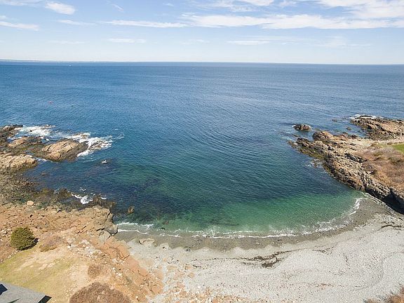 Private, pebbly beach.