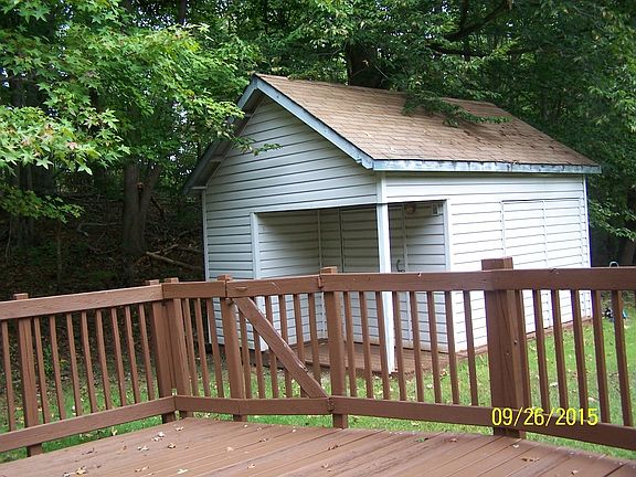 Deck looking toward shed