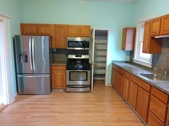 Stainless steel appliances and pantry