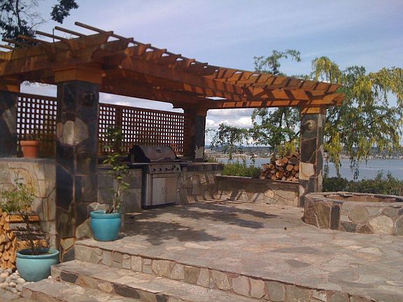 BBQ and fire pit patio