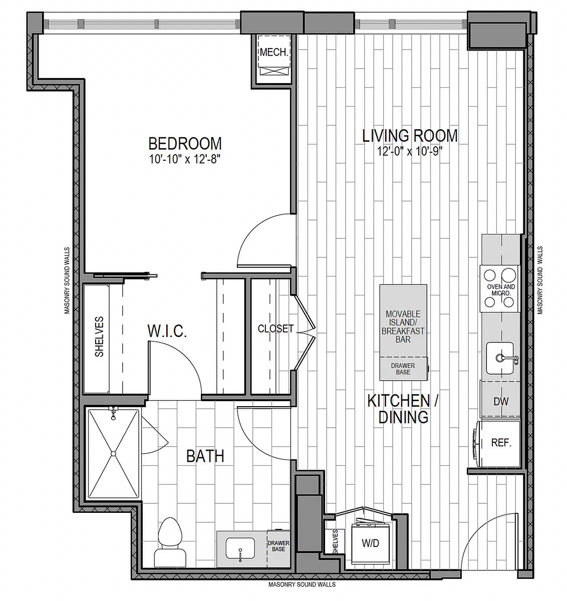 Floor plan 1BR/1BA