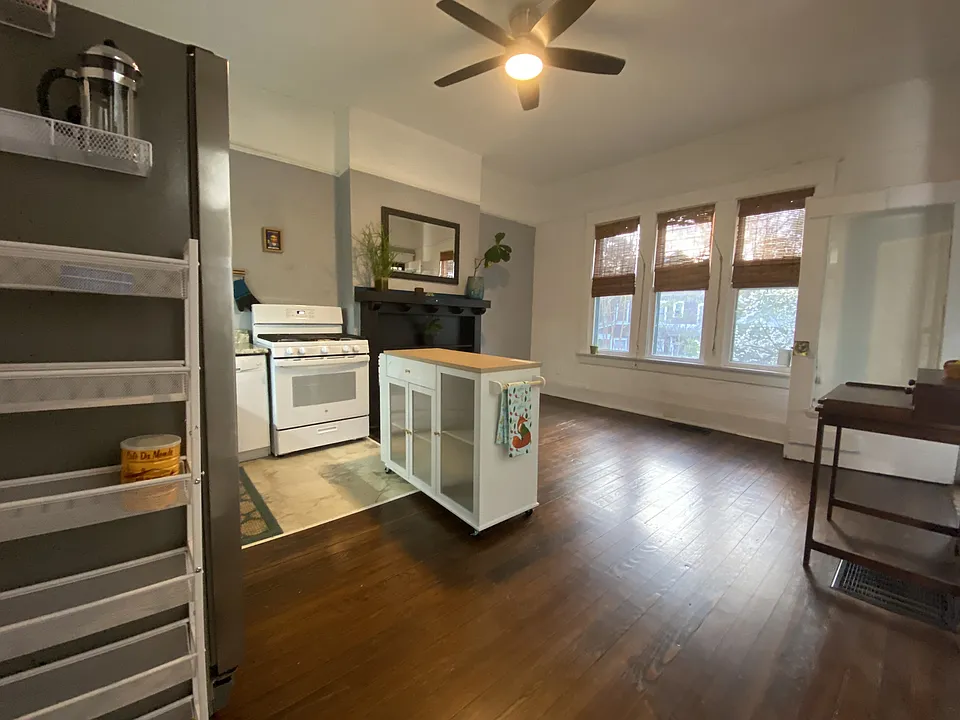 Spacious open kitchen and living area with plenty of room for seating and dining
