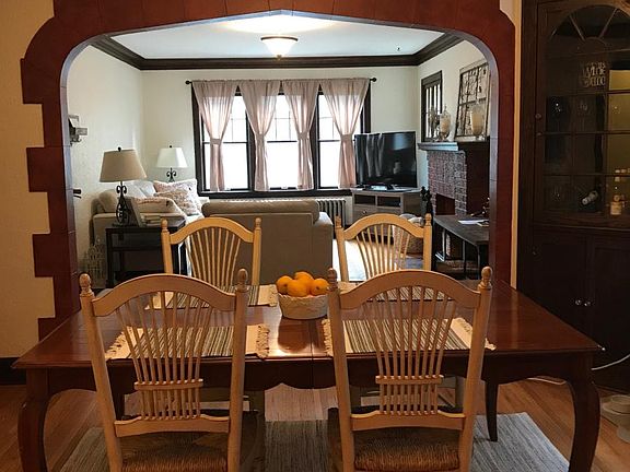 Large dining room opens into living room and kitchen