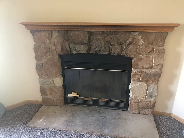 Wood Burning Fireplace in the Family Room