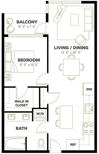 Floor plan 1X1 C15