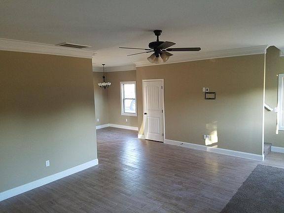 Living room - wood tile & heavy trim