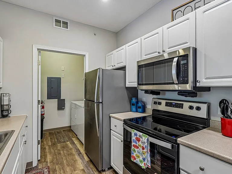 Modern kitchen with sleek stainless steel appliances