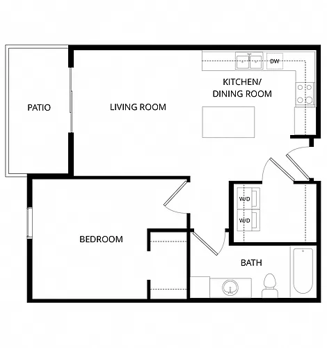 Floor plan 1x1 Savannah