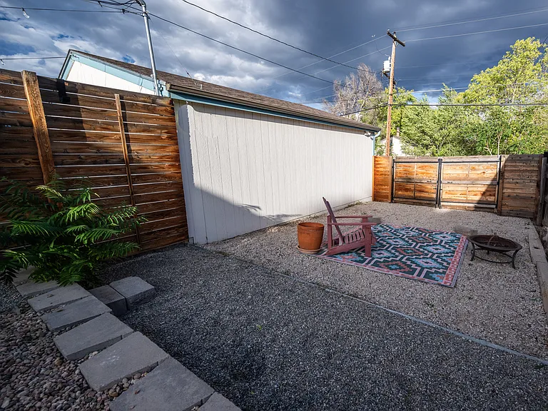 Private, fenced backyard