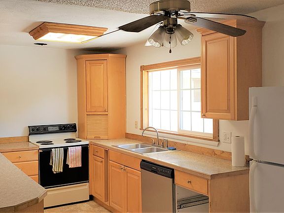 Kitchen with window to back yard.