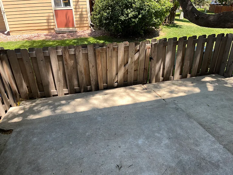 Private back patio