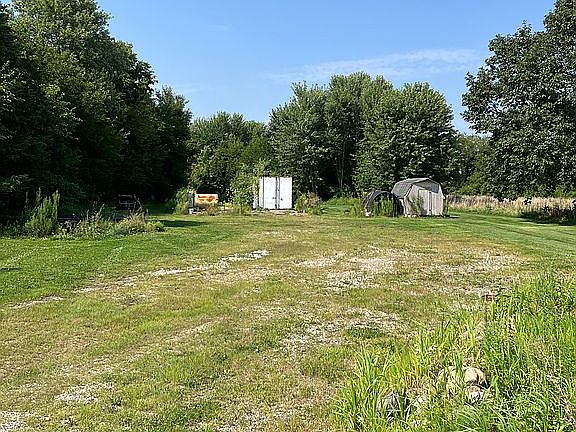 Storage space in wooded lawn