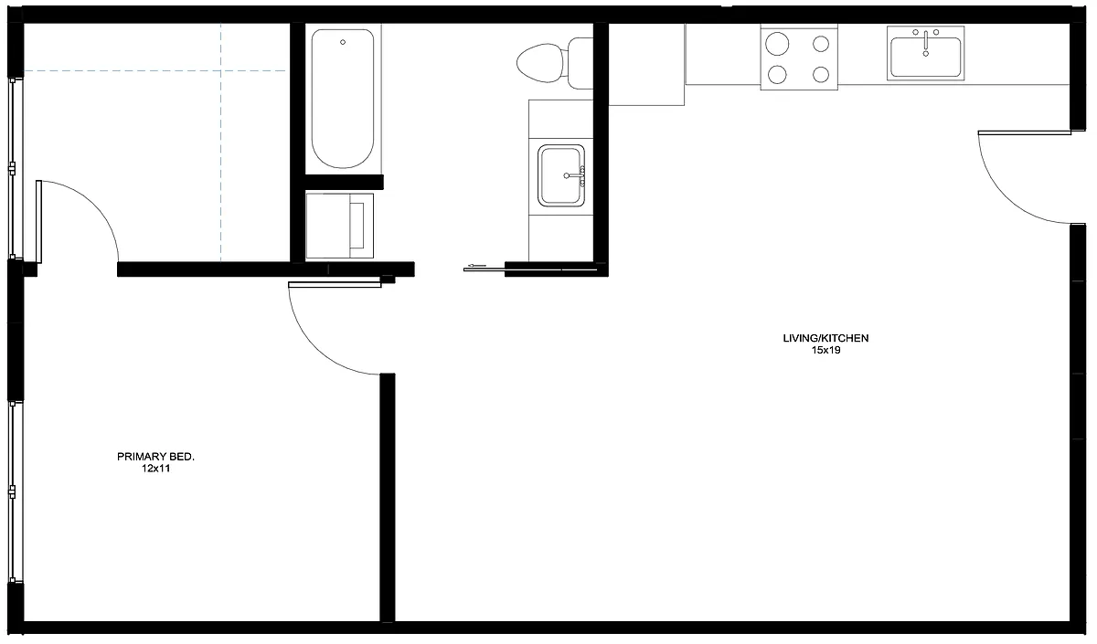 Floor plan 1 Bedroom 1 Bathroom