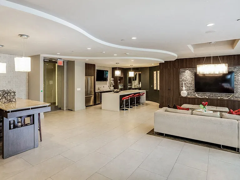 Resident lounge with full kitchen