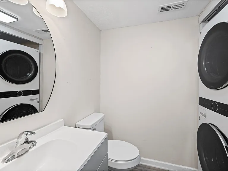half bath and laundry room on the main level