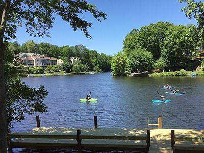 Private pier for residents. Store kayaks/SUP near here. Pool across the lake. Hiking path along the lake.