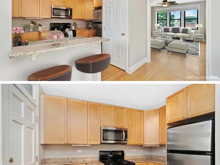 Doorway next to the fridge opens to in unit laundry. 
Dishwasher is not seen but is next to the sink.