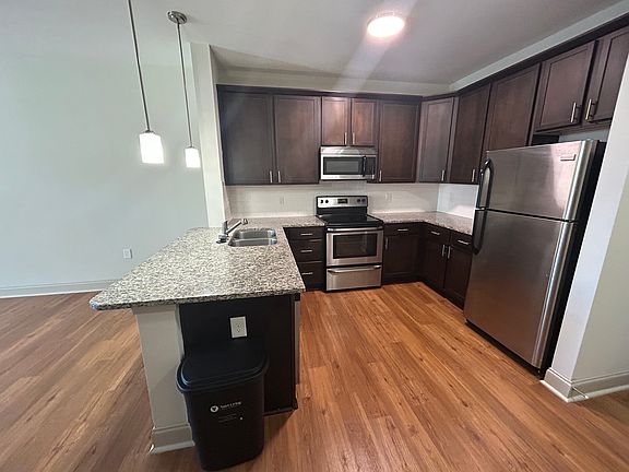 Kitchen with stainless steal appliances and granite counter tops!
