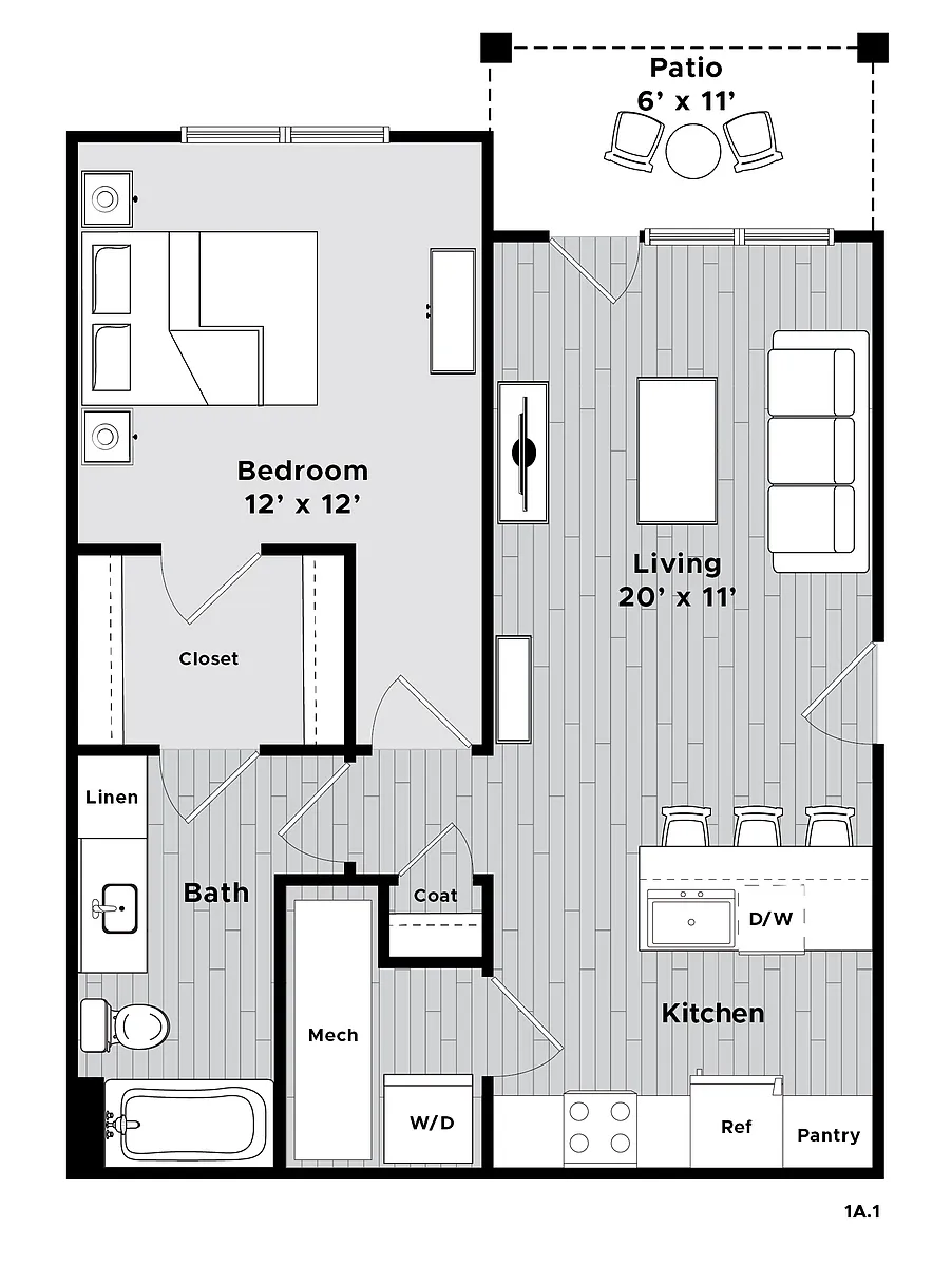 Floor plan The Bridle (1A.1)