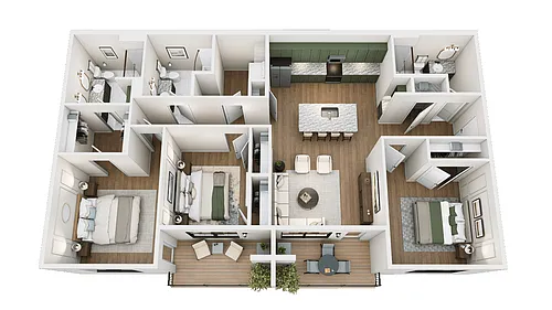 Floor plan 3 Bed 3 Bath J - ONLY 2 Left