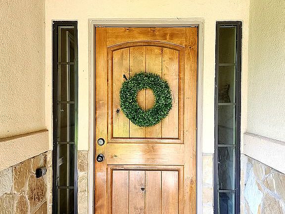 gorgeous wood front door!