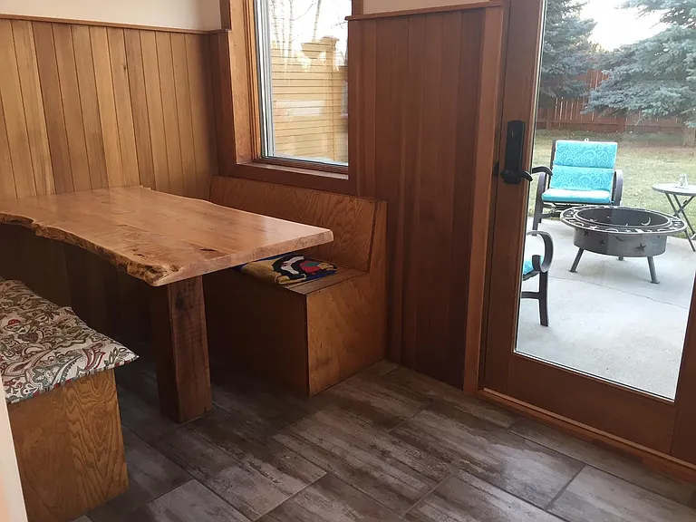 Breakfast nook, sunroom.