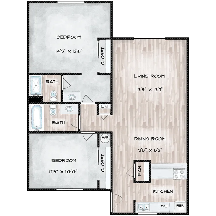 Floor plan 2x2 - CLASSIC