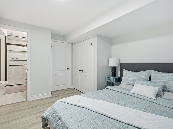 Bedroom 2 is private with it''s own ensuite which includes a rainshower, toilet and sink with storage. The windows are covered with shutters and a nightable and lamp are included. This spacious room and ensuite is suitable for 1 renter.