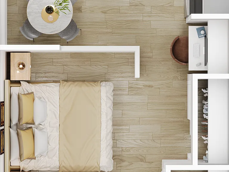 Explore this chic urban studio, designed for stylish city living. Explore this chic urban studio, designed for stylish city living.