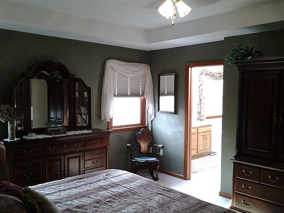 Master bedroom with trey ceiling