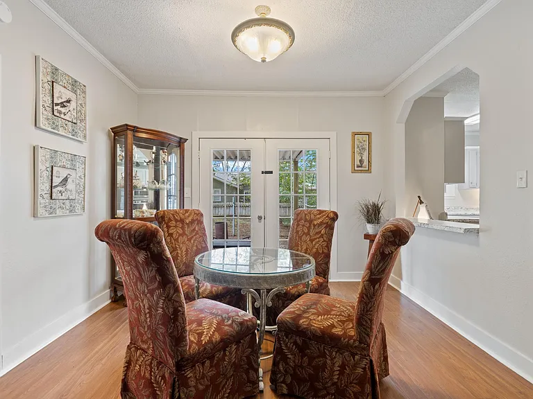 dining room and door to fenced yard and covered patio