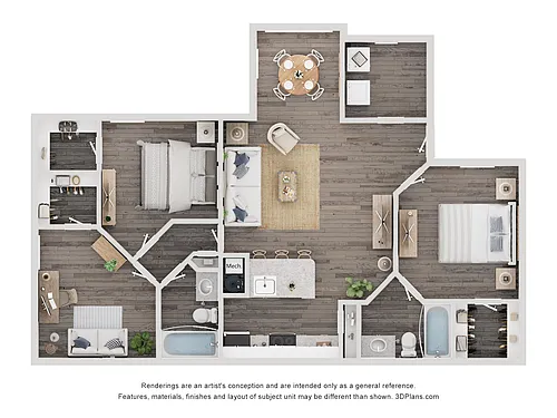 Floor plan 2 Bedroom + Den / 3 Bedroom