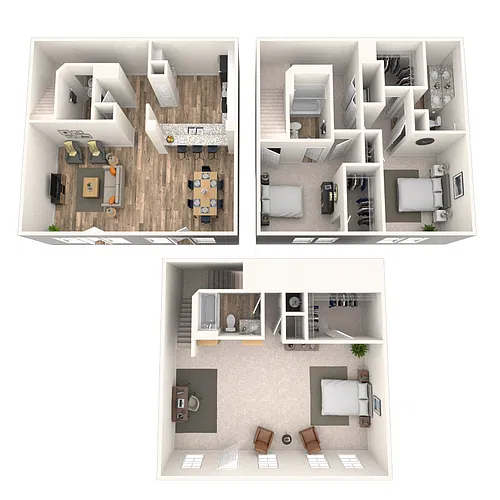 Floor plan Townhome 3x3.5 2090 SF